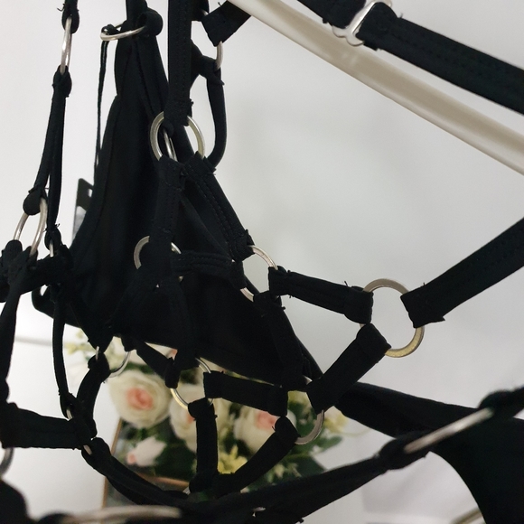 ⬇️$30⬇️NWT AUSXL Mapale Black O Ring Strappy Bralette - Picture 16 of 16